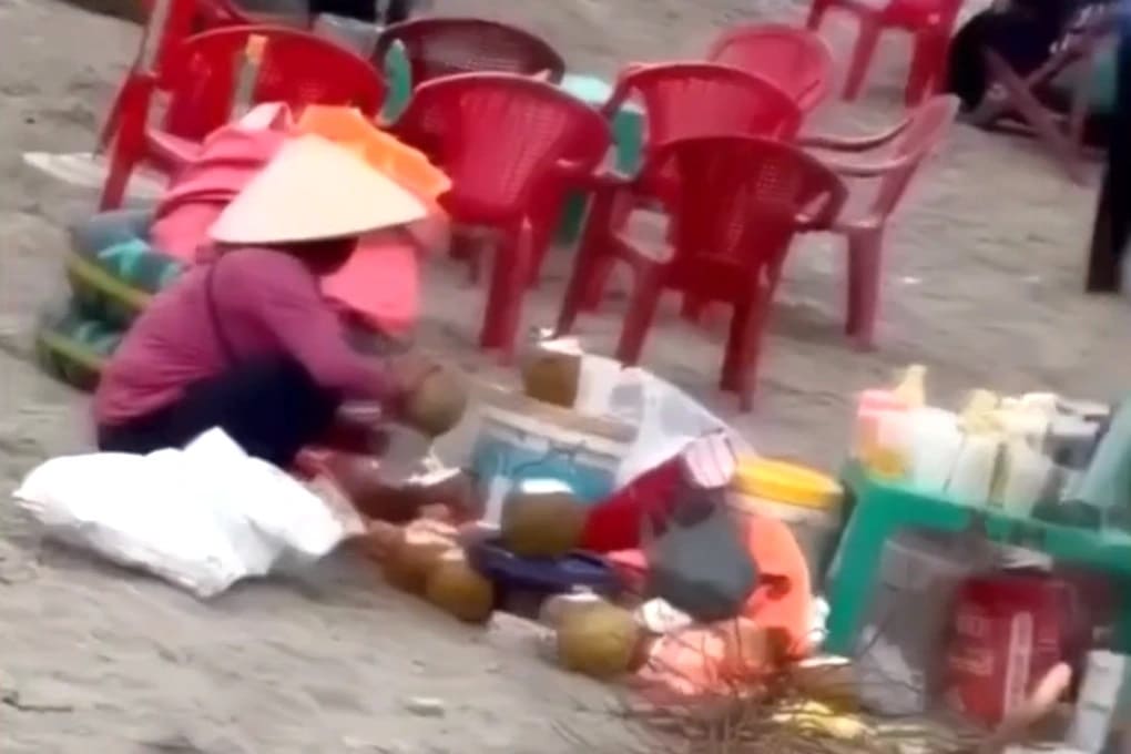 Vụ gom nước dừa thừa tại bãi biển Thịnh Long Nam Định gây tranh cãi