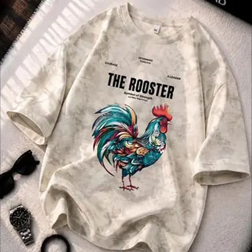 Áo thun nam form rộng The Rooster họa tiết gà phong cách streetwear cực chất Áo thun nam form rộng The Rooster họa tiết gà phong cách streetwear cực chất