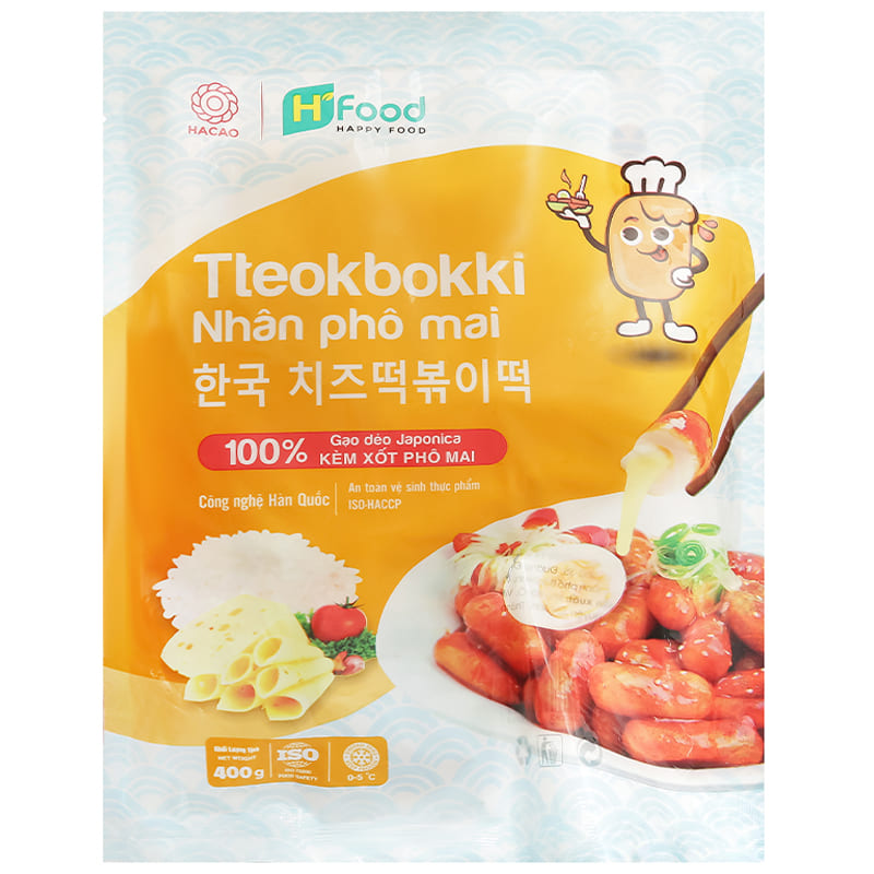 Bánh gạo Tteokbokki Hàn Quốc xốt phô mai HT Food 400g chuẩn vị ngon