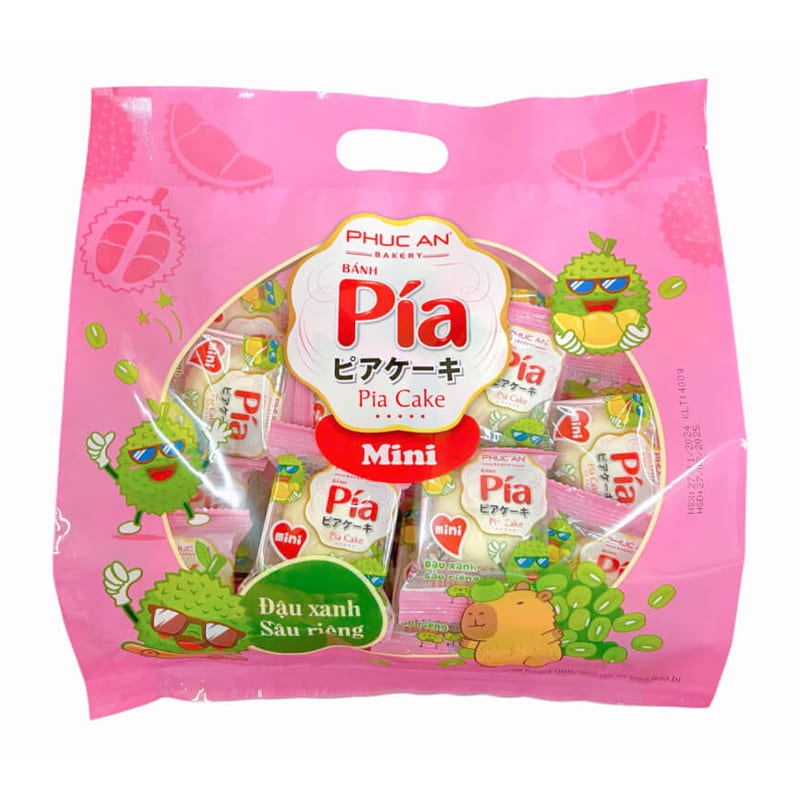 Bánh pía mini đậu xanh sầu riêng Phúc An gói 400g chuẩn vị truyền thống thơm ngon