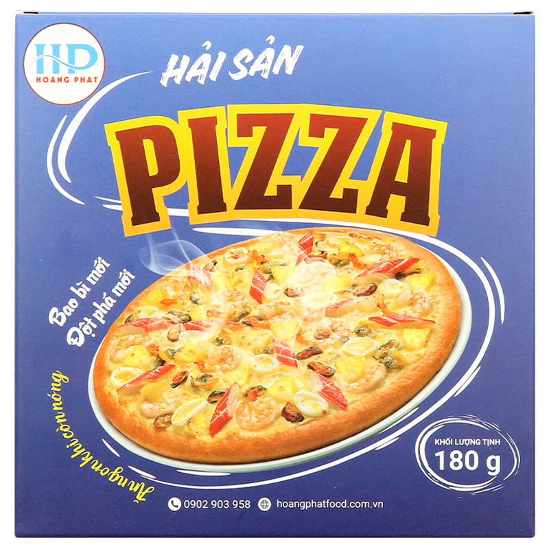 Bánh Pizza Hải Sản Hoàng Phát 180g Thơm Ngon Giòn Rụm Lớp Phô Mai Mozzarella Ngậy
