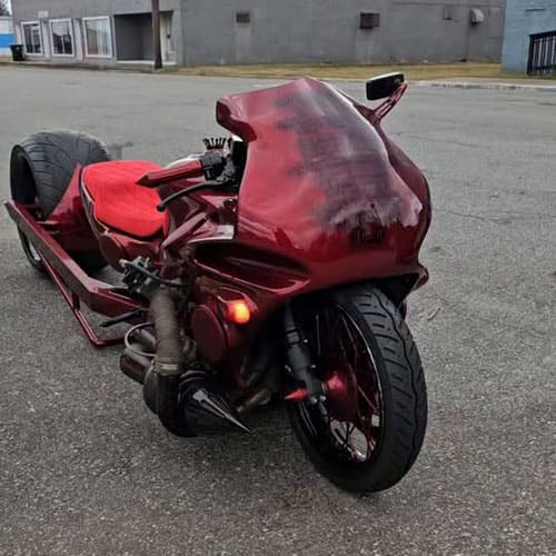 Mẫu Siêu Xe Mô Tô CBR Độ Dáng Dragster Đỏ Mận Ấn Tượng Với Thiết Kế Độc Đáo