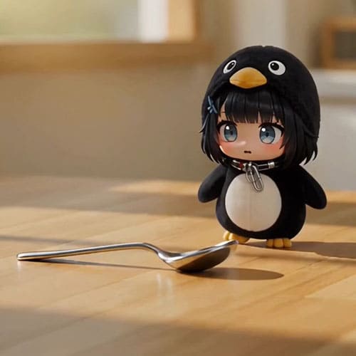 Nhân Vật Anime Chibi Mặc Đồ Chim Cánh Cụt Soi Thìa Siêu Đáng Yêu Nhân Vật Anime Chibi Mặc Đồ Chim Cánh Cụt Soi Thìa Siêu Đáng Yêu