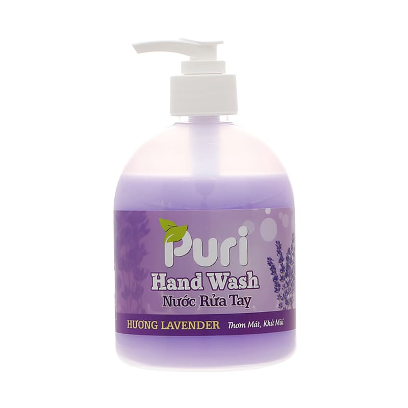 Nước rửa tay Puri hương Lavender 500ml – Sạch khuẩn và dưỡng ẩm da tay mềm mại