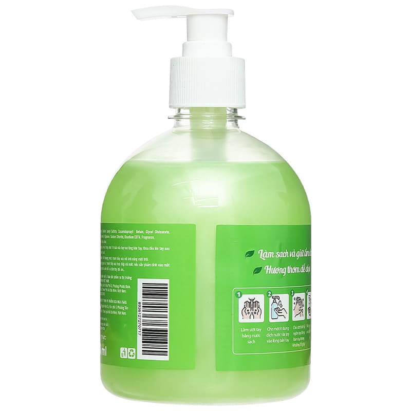 Nước Rửa Tay Puri Hương Táo Kháng Khuẩn, Dưỡng Ẩm Da Tay Chai 500ml Tốt Nhất