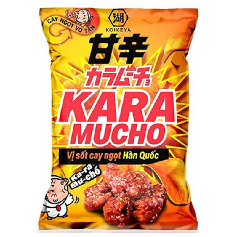 Snack khoai tây Koikeya Karamucho vị Cay Ngọt Hàn Quốc: Giòn rụm và đậm đà