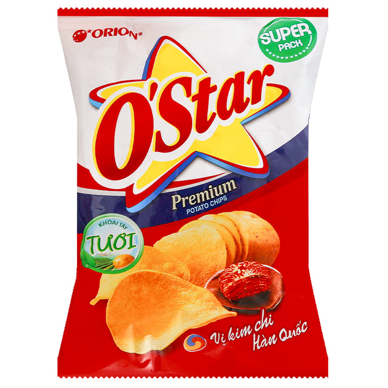 Snack khoai tây vị kim chi Hàn Quốc O’Star gói 55g giòn ngon cay nồng hấp dẫn